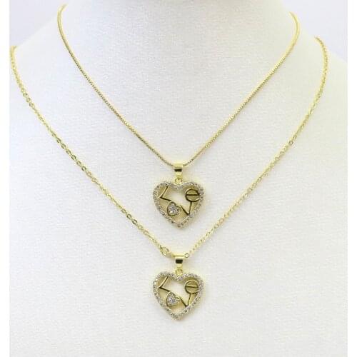 10 Pcs heart charms Boxes chains necklace jewelry accessories LOVE pendant for women necklace for women New design 8293