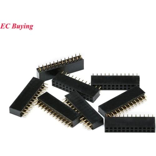100pcs/lot 2.54mm 2X12 Pin Double Row Female 12P Straight Header Pitch Socket Strip