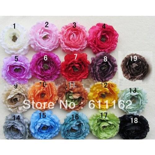 1000pcs 2018 Newest Lowest Price Fashion girls 4inch multilayer Child Ruffle Ranunculus flowers 4' flower girls' Hair bow
