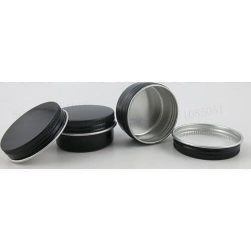 30pcs 15g Empty Small Black Aluminum Metal Jar Lip Balm Pots Cosmetic Eye Cream Bottle Travel set Lotion Tin Containers