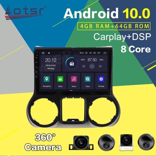 For Jeep grand wrangler Android Auto Car Radio GPS Navigation 64GB Auto Stereo Head Unit Car Multimedia Player Audio Screen DSP