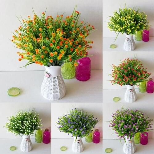 Babys Breath Artificial Flowers Plastic Fake Indoor Plants Flowers Gypsophila Hanging Shrubs Outside Wedding Decoration Outdoor