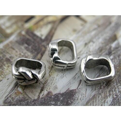 FREE SHIPPING 30pcs Antique Silver 10.4x6.4mm Swirl Cross Slider Spacer Findings For Licorice LeatherPAT194