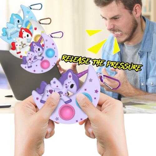 Simple Dimple Fidhet Sensory Toys Autism Special Needs Stress Reliever Kawaii Keychain Intellectual Development Pressing Ball