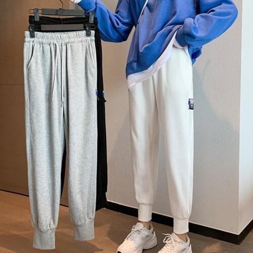 Women Pants High Waist ankle-length Sweatpants Fashion Female gray Jogger Trousers Autumn casual loosel Harem Pants Streetwear