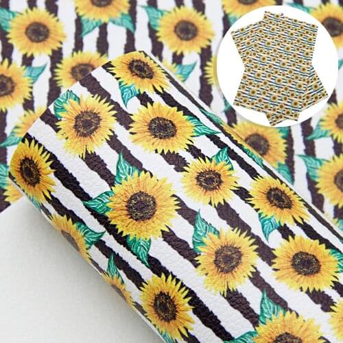 David accessories 20*33cm Flowers Series Printed Faux Leather Fabric for Bows Leather Sheets DIY Handmade Materials,1Yc10906