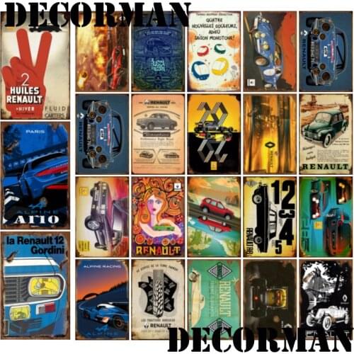[ DecorMan ] Classic France Car Metal Painting Custom Wall Poser Tin SIGN PUB Room PUb Room Decor LTA-2034