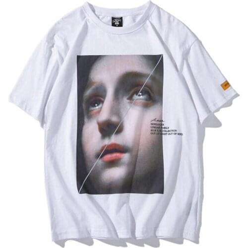 T Shirt Men Gothic Girl Printed Mens Tee Shirts O-neck T Shirt Fashion Hip Hop High Street Tees Summer Streetwear