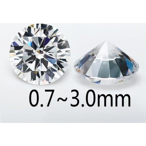 500PCS 0.7mm~3.5mm Round Shape Loose CZ Stone White Color AAAAA Cubic zirconia Synthetic Gems For Jewelry DIY Stone