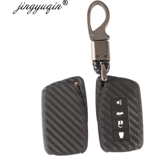 Jingyuqin 10pcs 3 Button Car Key Case Carbon Style for Lexus NX RX GS IS ES GX LX RC 200 250 350 LS 450H 300H Silicone Cover Set