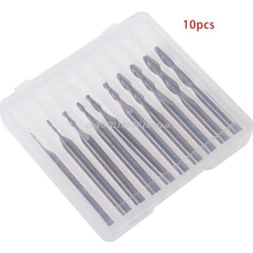 10pcs 1/1.5/2.0/2.5/ 3.175mm Carbide Ball Nose End Mill CNC Engraving Router bit