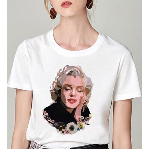 Marilyn Monroe 2020 Summer Female T-shirt Women Print Harajuku Aesthetic Clothes Graphic Tee Tshirt Tops Vintage Camiseta Mujer