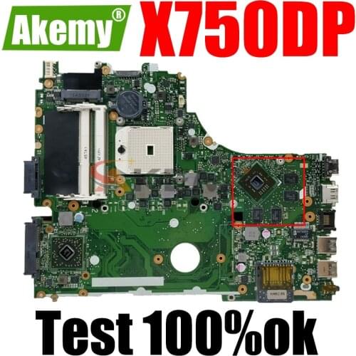 AKEMY X750DP Laptop Motherboard For ASUS K550DP X550DP K550D X550D Original Mainboard LVDS