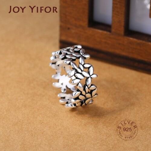 Minimalist 925 Sterling Silver Retro Lucky Leaves Olive For Women Literary Creativity Birthday Presents Opening Rings