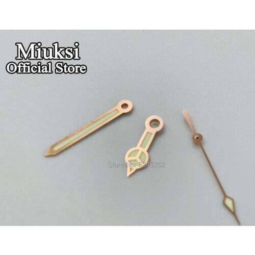 Miuksi rose gold luminous watch hands fit Miyota 8215 8205 821A Mingzhu DG 2813 3804 movement