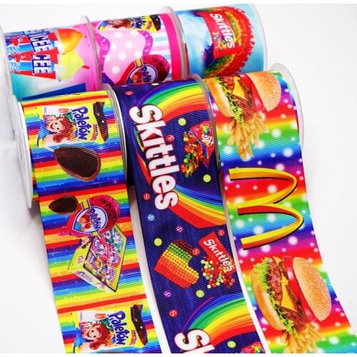 Cartoon Grosgrain/Satin Ribbon Foods Printed Ribbon For Crafts Decoration Bow 10Yards 25372