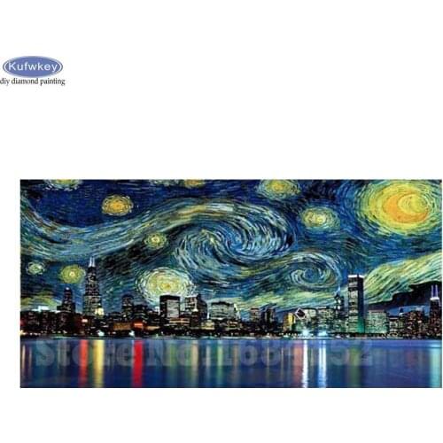 Van Gogh Starry Night DIY 5D Diamond Embroidery Cross Stitch kits Abstract Oil Painting Resin Hobby Craft Home Decoration B468