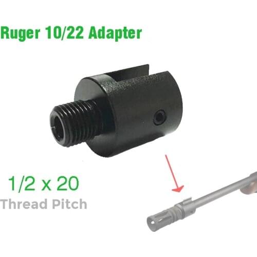 Barrel End Threaded Adapter 1/2x20 for Ruger 10/22 thread adaptor CNC Alloy Steel Muzzle Barrel Adapter1/2-20 1/2"x20