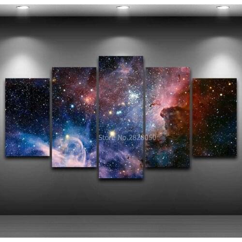 Bright Stars Wall Pictures For Living Room Modern 5 Piecs Canvas Art Poster And Printed Home Decor 2017 New And Cheap Paintings