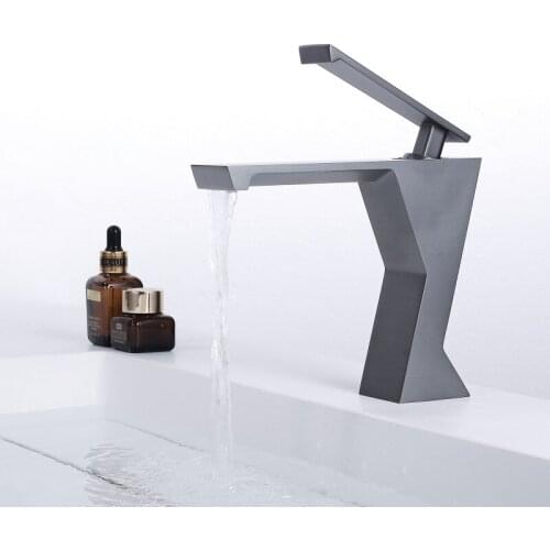 New Basin Faucet Bathroom single lever hot and cold Brass Waterfall Gray chrome black Basin Water Sink Mixer crane
