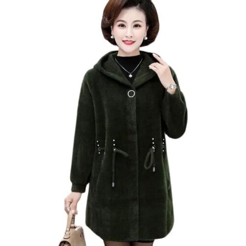 Middle-aged Mothers Wear Fashionable Mink Velvet Jacket Women Autumn Winter 2021 Plus Fat Plus Size Mid-Length Velvet Coat A599H