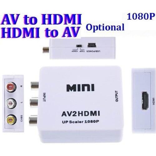 RCA to HDMI AV to HDMI 1080P AV2HDMI Mini AV to HDMI to AV Converte Signal Converter for TV, VHS VCR, DVD Records Chipsets Shown