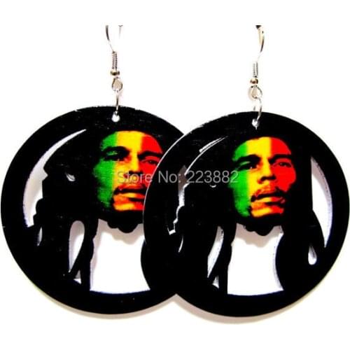 Most Popular Bob Marley Wooden Earrings