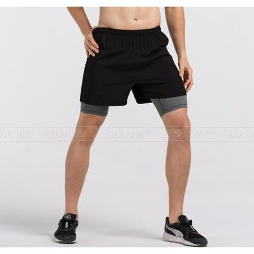 2 in 1 running shorts mens sports basketball shorts football tights soccer compression underwear fitness tennis training shorts