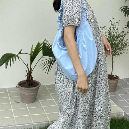 New large capacity shoulder bag fold female cloth handbag big dumpling bag crossbody tote bags 01-SB-bddbjz