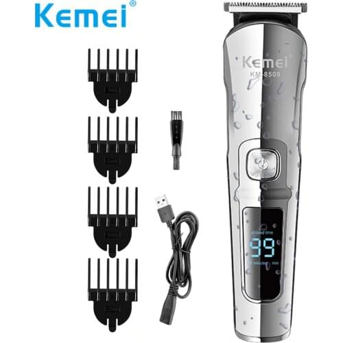 Kemei Waterproof USB Rechargeable Hair Clipper For Men Cordless Hair Trimmer Hair Cutting Groomer