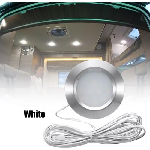 Recessed 12LED RV Boat Recessed Ceiling Light 12V Led Lights Round Shape Ultra-Thin Camper Interior Lighting Small Downlight