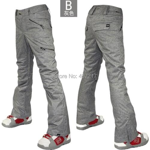 Gsou Snow Womens Gray Ski Pants Female Grey Snowboarding Riding Cycling Climbing Sports Trousers Waterproof 10K Top Quality