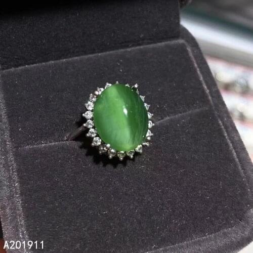 KJJEAXCMY fine jewelry 925 sterling silver inlaid natural Cats eye jasper gemstone female ring fashion support test noble