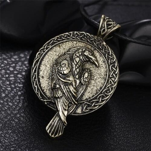 1pcs Norse Talisman Viking Raven Pendant Black Bird Celt Crow Necklace Men Pendant collier Jewelry Vintage Necklaces For Women