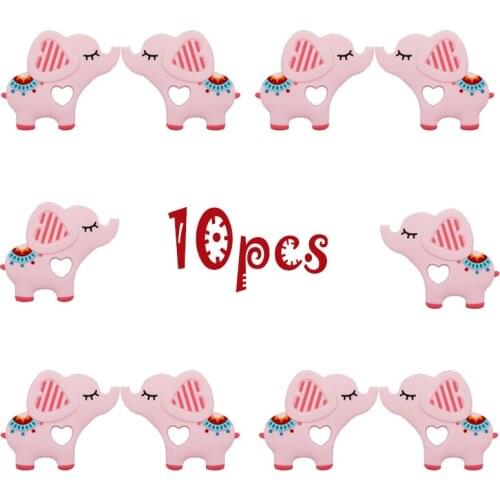 10pcs/lot Wholesale Food Grade Silicone Teethers Animal Baby Ring Teether Infant Chew Charms Kids Teething Gift Toddler Toys