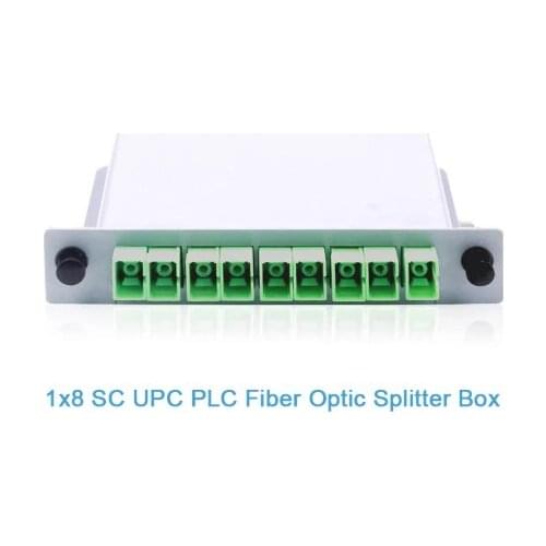 10PCS/ Lot SC APC PLC 1X8 splitter Fiber Optical Box FTTH PLC box Planar waveguide type Optical splitter Free Shipping