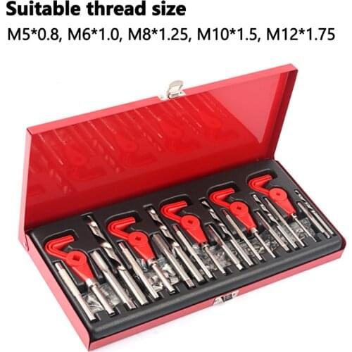 131PCS Auto Screw Thread Repairing Tool Screw Tooth Repairing for Repairing Shop Factory Car Repairing Utility Tool Set
