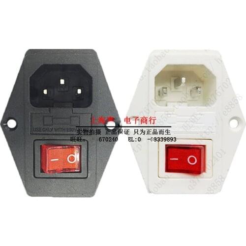 2pcs/lot AC power socket word with light with fuse three in one with switch socket