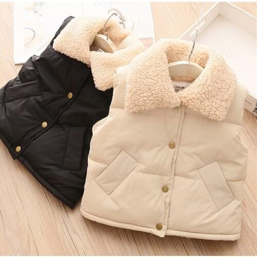 2020 Girls Warm Patchwork Vest Baby Thicken Waistcoat Kids Outerwear Vest Children Clothing Boys Girls Autumn Jackets Vest M14