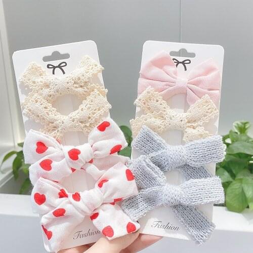 4Pcs/Set Leopard Print Knitting Hair Clips For Cute Girls Handmade Hairpins Boutique Barrettes Headwear Kids Hair Accessories