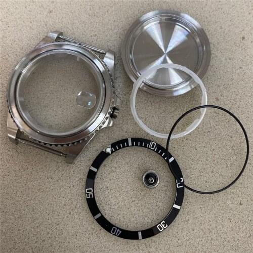 40MM Stainless Steel Watch Case for Miyota 8215/821A Aluminum Ring Sapphire Glass Set for Mingzhu 2813/3804 Movement Accessories