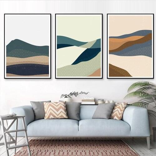 Abstract Mountain Colorful Landscape Canvas Painting Nordic Wall Art Picture Poster And Print Home Decoration For Living Room