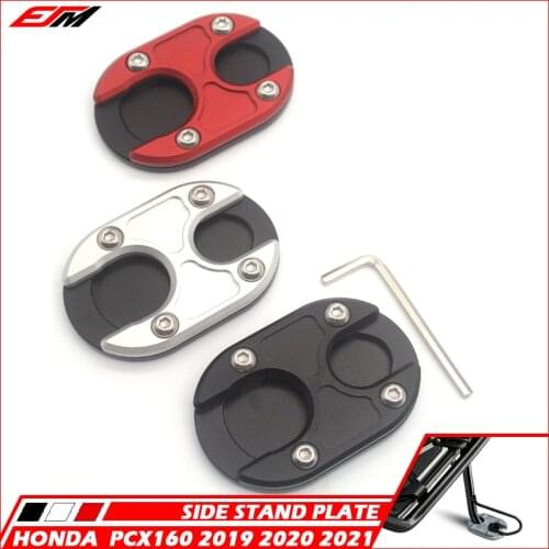 Motorcycle Accessories Flat Foot Side Stand Extension Pad Plate Kickstand Fits For PCX160 2019 2020 2021 PCX 160 19'-21
