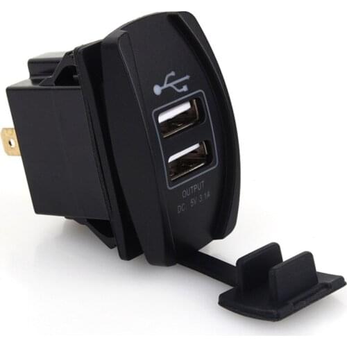 Car-Styling Motorcycle Usb Charger Boat Dual Motorbike USB Power Waterproof Charger Carling ARB Rocker Switch Blue Led