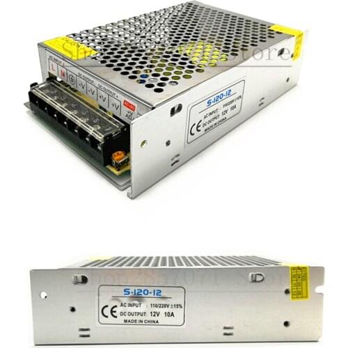Free shipping 12V 10A 120W switching power supply adapter for 5050 3528 5630 led strip light transformer