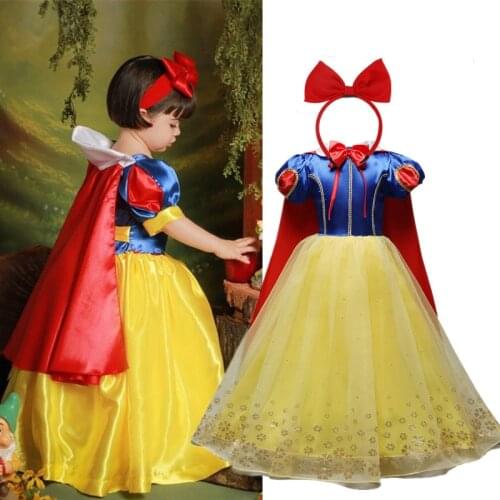 Girls Snow White Dress Kids Halloween Carnival Cosplay Princess Costume Children Christmas New Year Party Clothes Dress Up