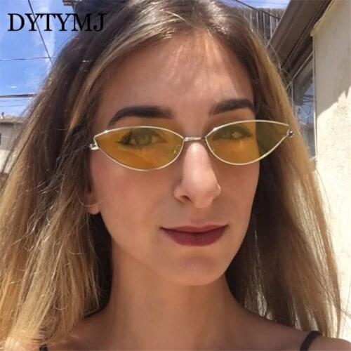 DYTYMJ Small Cat Eye Sunglasses Women Retro Alloy Sunglasses for Women Vintage Shades for Women Wholesale Lentes De Sol Mujer