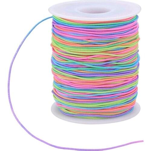 Elastic Cord, Beading Cords Threads, Rainbow Color Stretch String Cord, Fabric Crafting String for Bracelet,Craft Making