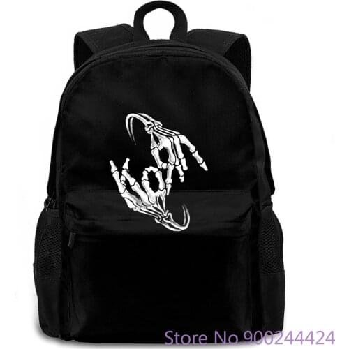 Korn Band Skeleton Sign Bone Logo Black Brand women men backpack laptop travel school adult student