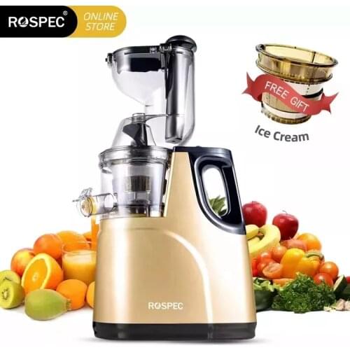 ROSPEC slow juicer spiral cold press without filter easy to clean large capacity electric fruit and vegetable juicer